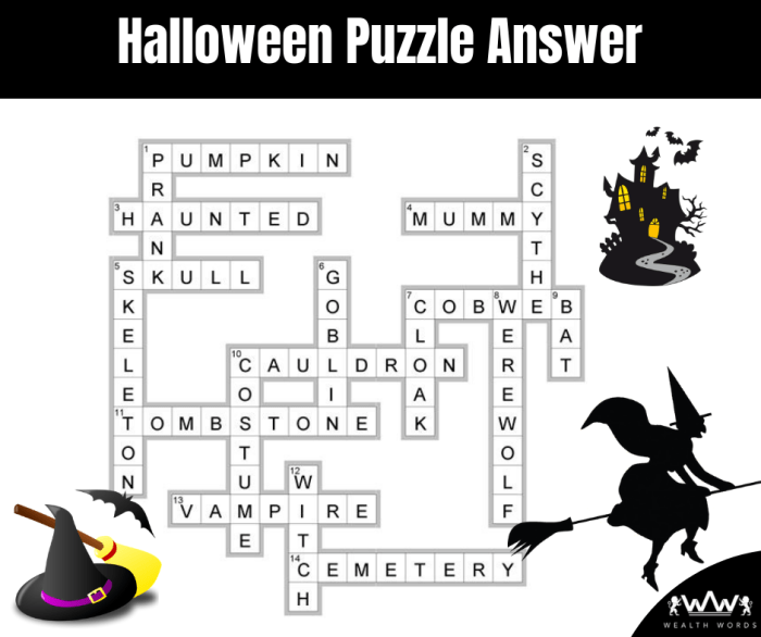 Halloween crossword puzzle answer key