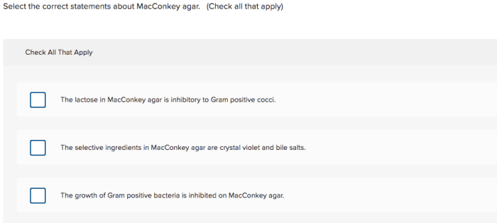 Select the correct statements about macconkey agar.